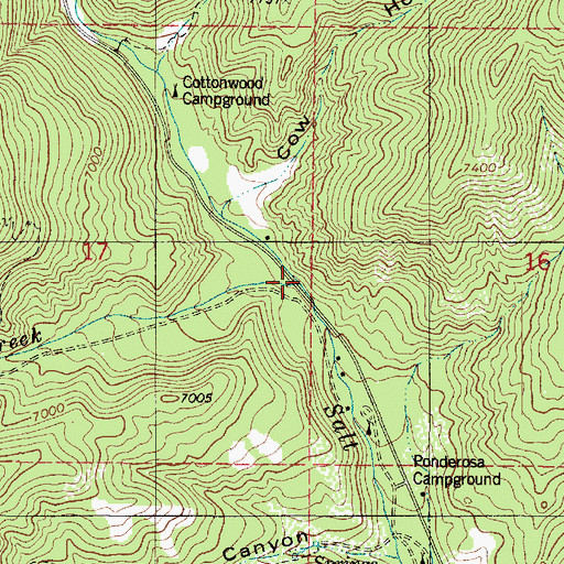 Topographic Map of Andrews Creek, UT