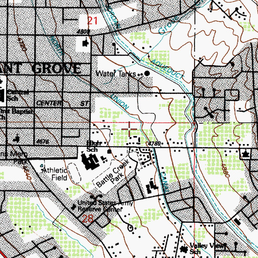 Topographic Map of Battle Creek, UT
