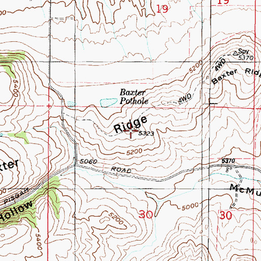 Topographic Map of Baxter Ridge, UT