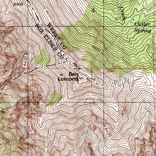 Topographic Map of Ben Lomond, UT