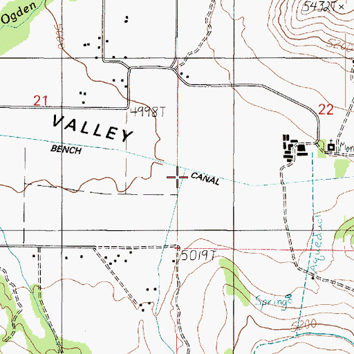 Topographic Map of Bennett Creek, UT