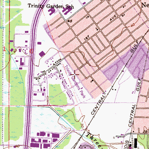 Topographic Map of Trinity Gardens Park, AL