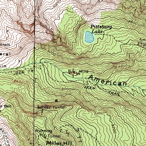 Topographic Map of Bog Mine, UT