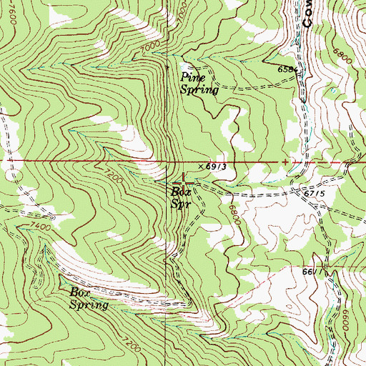 Topographic Map of Box Spring, UT