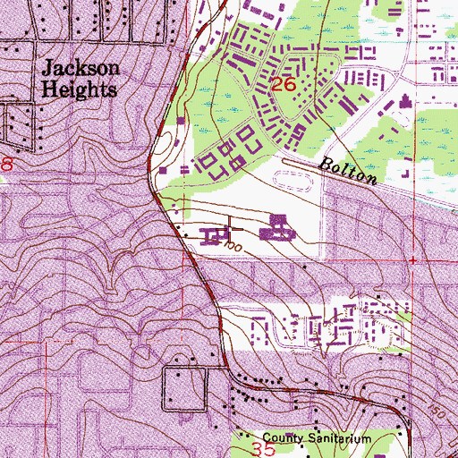 Topographic Map of W P Davidson High School, AL