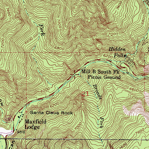 Topographic Map of Broads Fork, UT