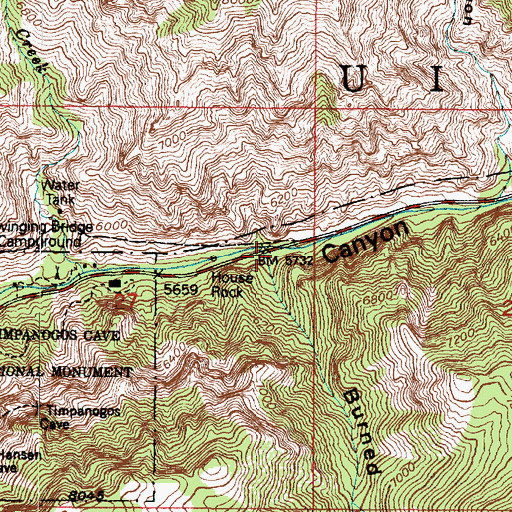 Topographic Map of Burned Canyon, UT