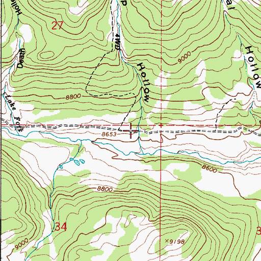 Topographic Map of Camp Hollow, UT