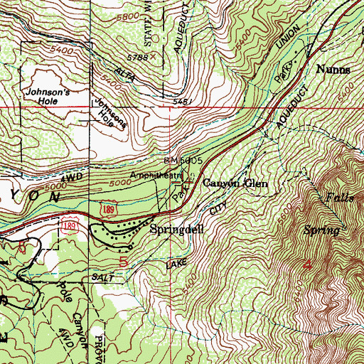 Topographic Map of Canyon Glen, UT