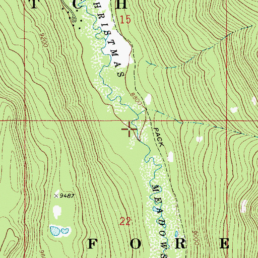 Topographic Map of Christmas Meadows, UT