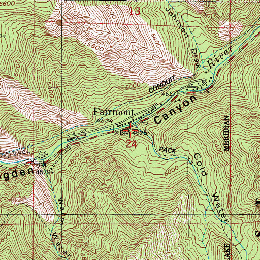 Topographic Map of Cold Water Canyon, UT