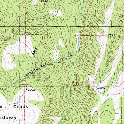 Topographic Map of Coldwater Creek, UT
