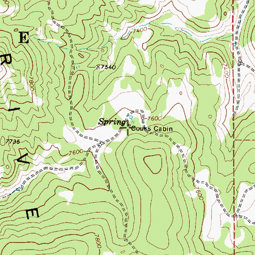 Topographic Map of Cooks Cabin, UT