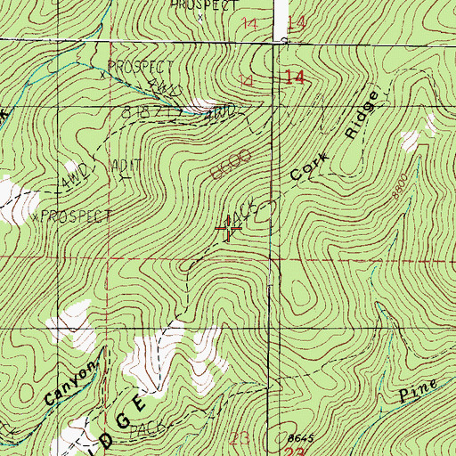 Topographic Map of Cork Ridge, UT