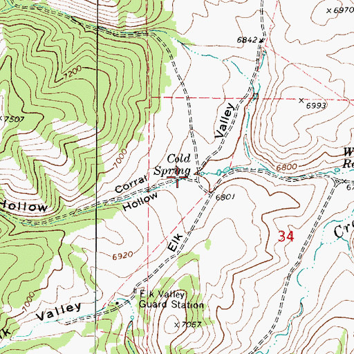 Topographic Map of Corral Hollow, UT