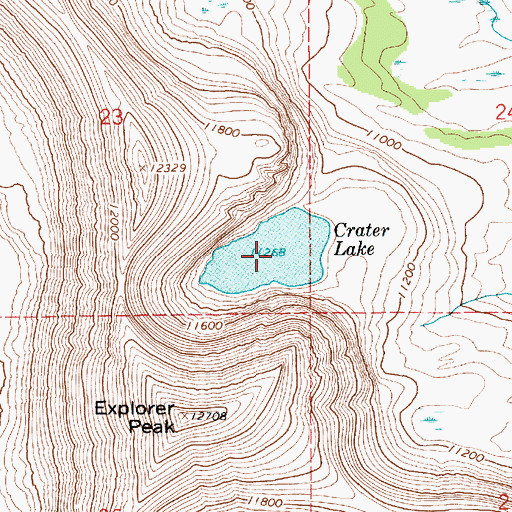 Topographic Map of Crater Lake, UT