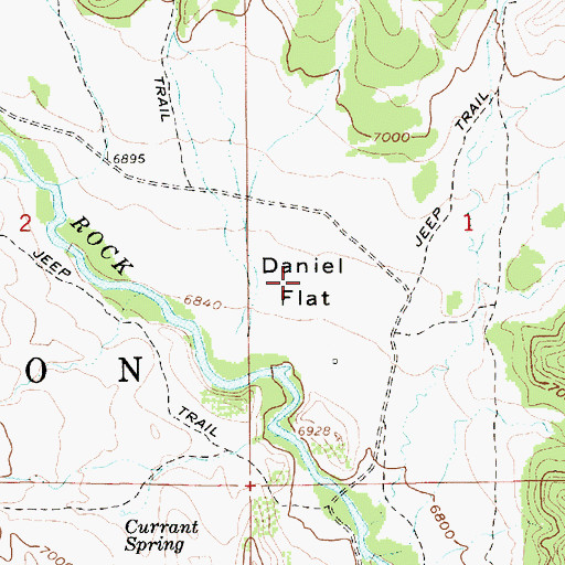 Topographic Map of Daniel Flat, UT
