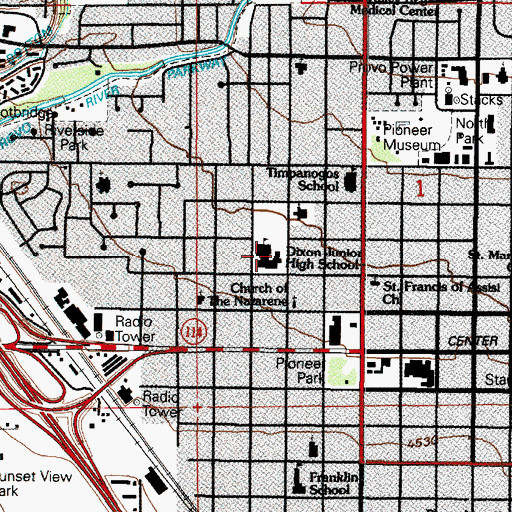 Topographic Map of Dixon Middle School, UT