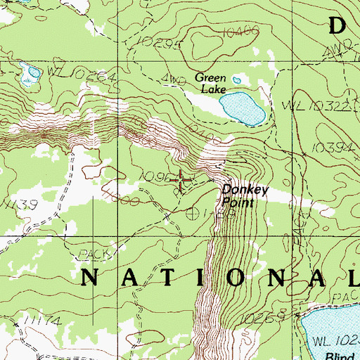 Topographic Map of Donkey Point, UT