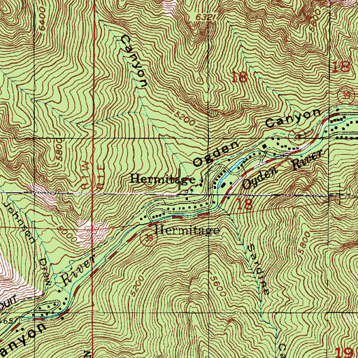 Topographic Map of Dry Canyon, UT