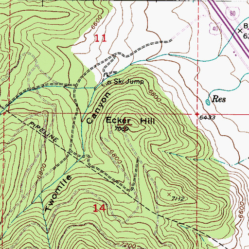 Topographic Map of Ecker Hill, UT