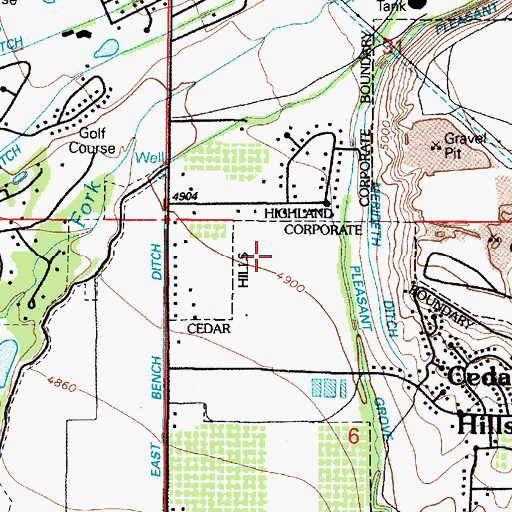Topographic Map of Eighty Rod Ditch, UT