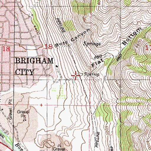 Topographic Map of Flat Bottom Canyon, UT
