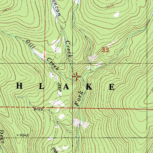 Topographic Map of Gill Creek, UT