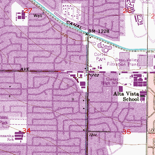 Topographic Map of Dunlap Village Shopping Center, AZ
