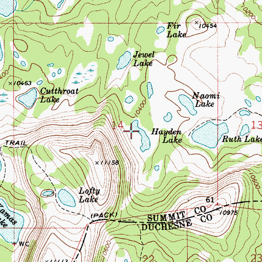 Topographic Map of Hayden Lake, UT