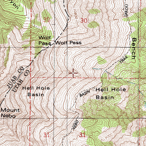 Topographic Map of Hell Hole Basin, UT