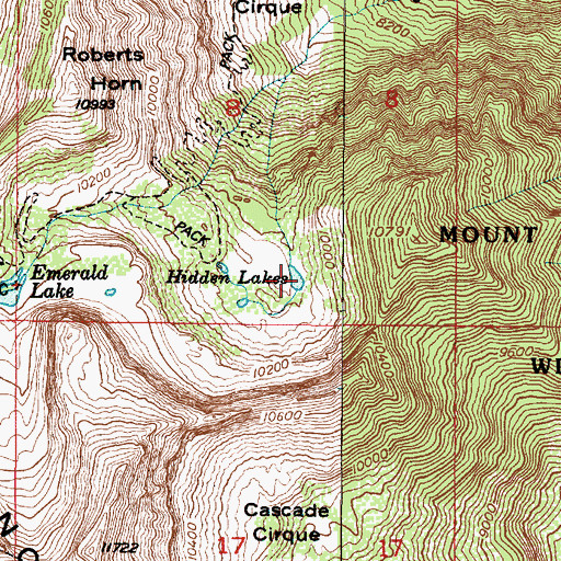 Topographic Map of Hidden Lakes, UT