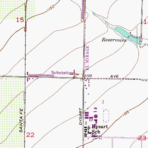 Topographic Map of Dysart Substation, AZ