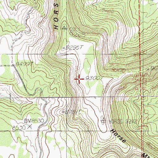 Topographic Map of Horse Mountain, UT