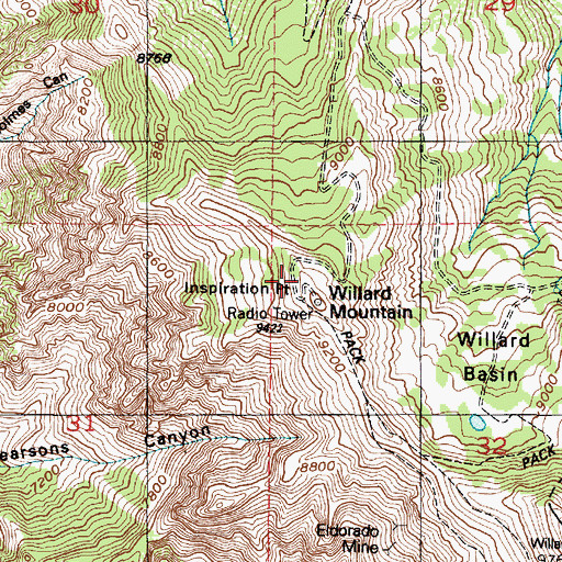 Topographic Map of Inspiration Point, UT