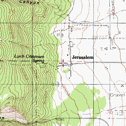 Topographic Map of Jerusalem, UT