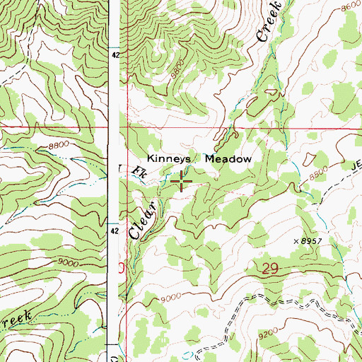 Topographic Map of Kinneys Meadow, UT