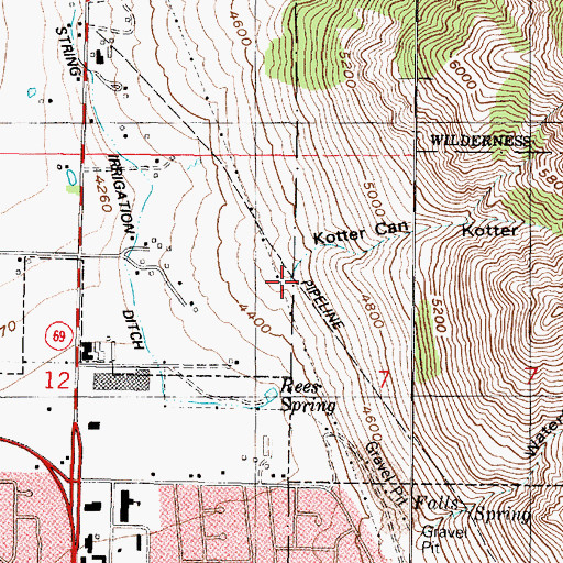 Topographic Map of Kotter Canyon, UT