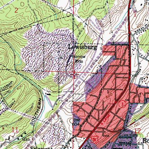 Topographic Map of Graves Mines, AL