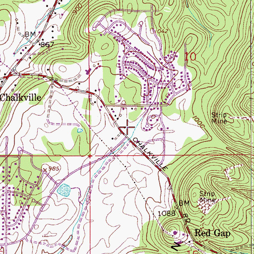 Topographic Map of Grayson Valley Church, AL