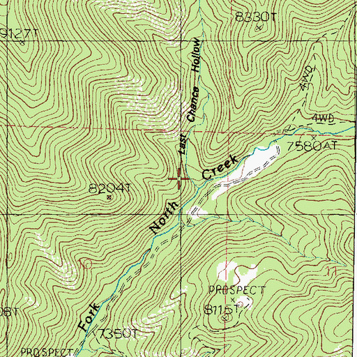 Topographic Map of Last Chance Hollow, UT