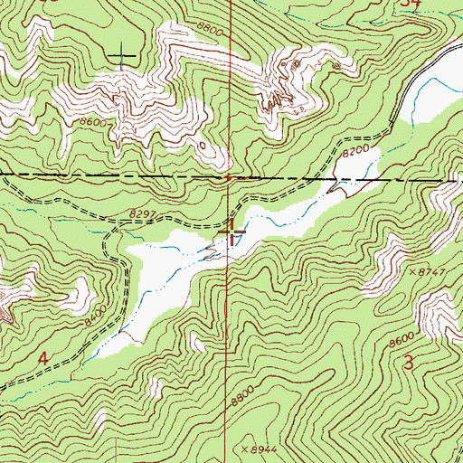Topographic Map of Left Fork Blubber Creek, UT