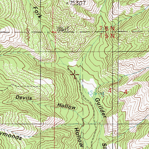 Topographic Map of Left Fork Guilder Sleeve Canyon, UT