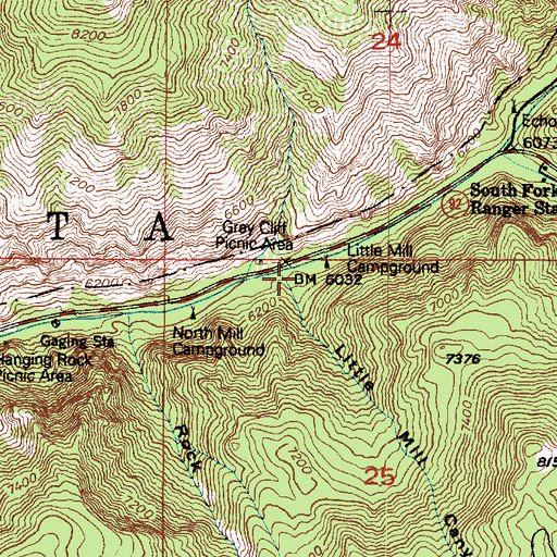 Topographic Map of Little Mill Canyon, UT