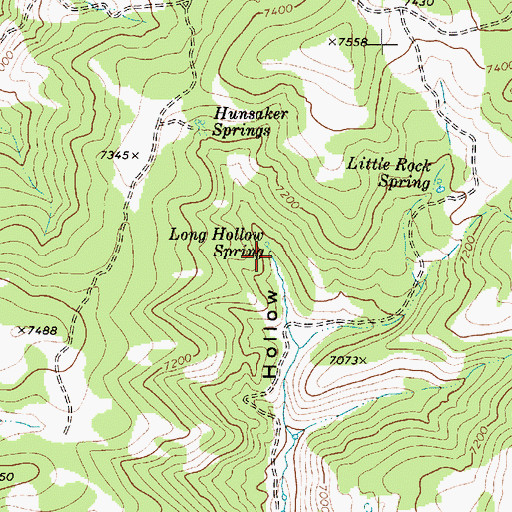 Topographic Map of Long Hollow Spring, UT