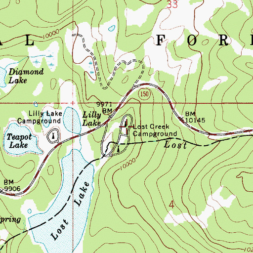 Topographic Map of Lost Creek Campground, UT