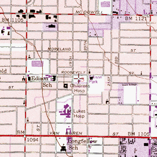 Topographic Map of Edison Park, AZ