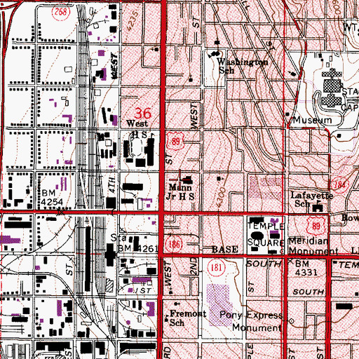 Topographic Map of Salt Lake Intermediate School, UT