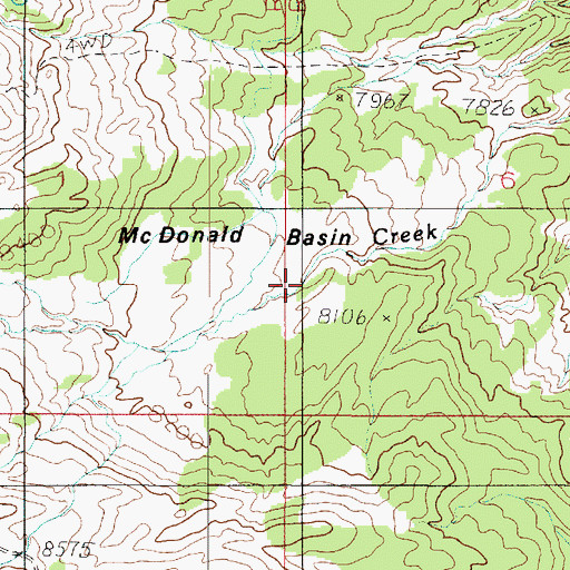 Topographic Map of McDonld Basin, UT