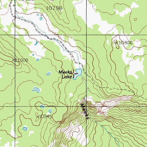 Topographic Map of Meeks Lake, UT